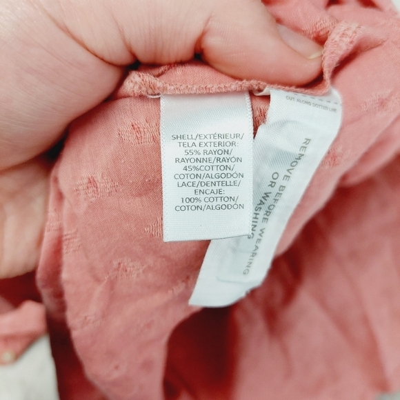 LOFT Women's Light Pink Long Sleeve Boat Neck Loose Fit Peasant Blouse 6244 - Picture 6 of 8